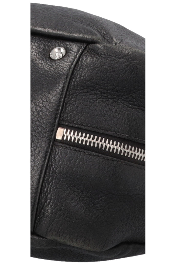 PRADA Logo Zip Hobo Bag Black