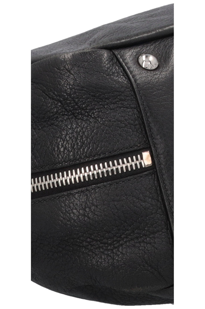 PRADA Logo Zip Hobo Bag Black