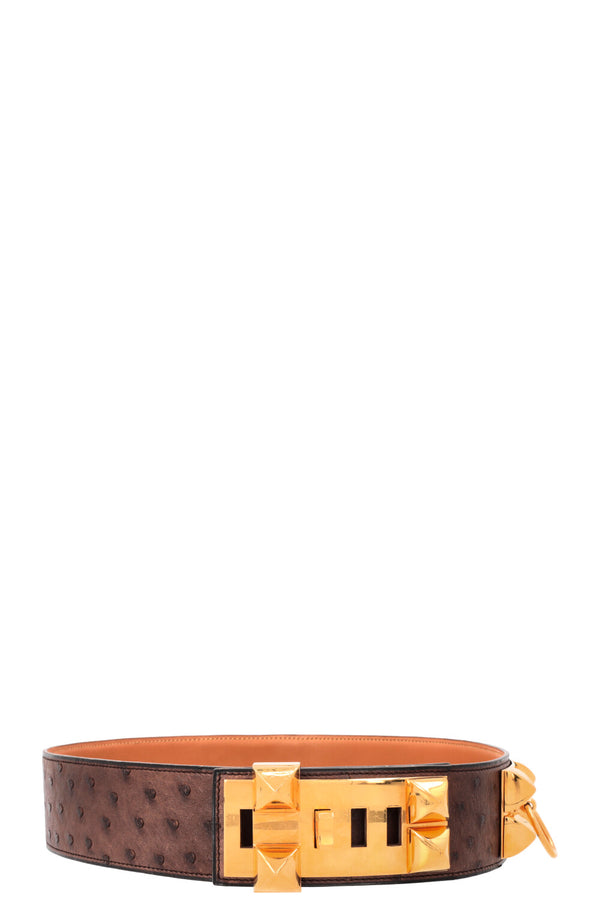 HERMÈS Collier De Chien Ceinture Autruche