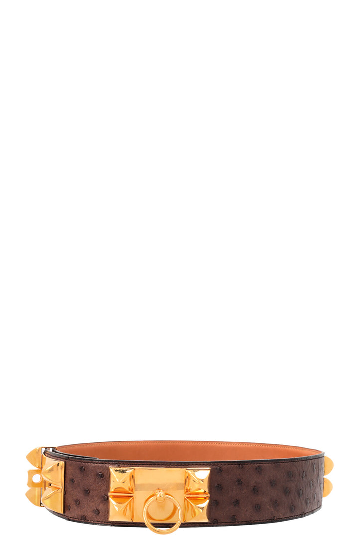 HERMÈS Collier De Chien Belt Ostrich
