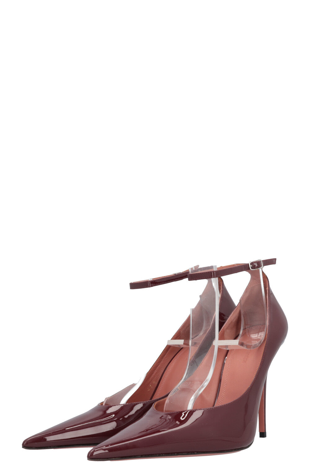 AMINA MUADDI Anok Heels Patent Burgundy