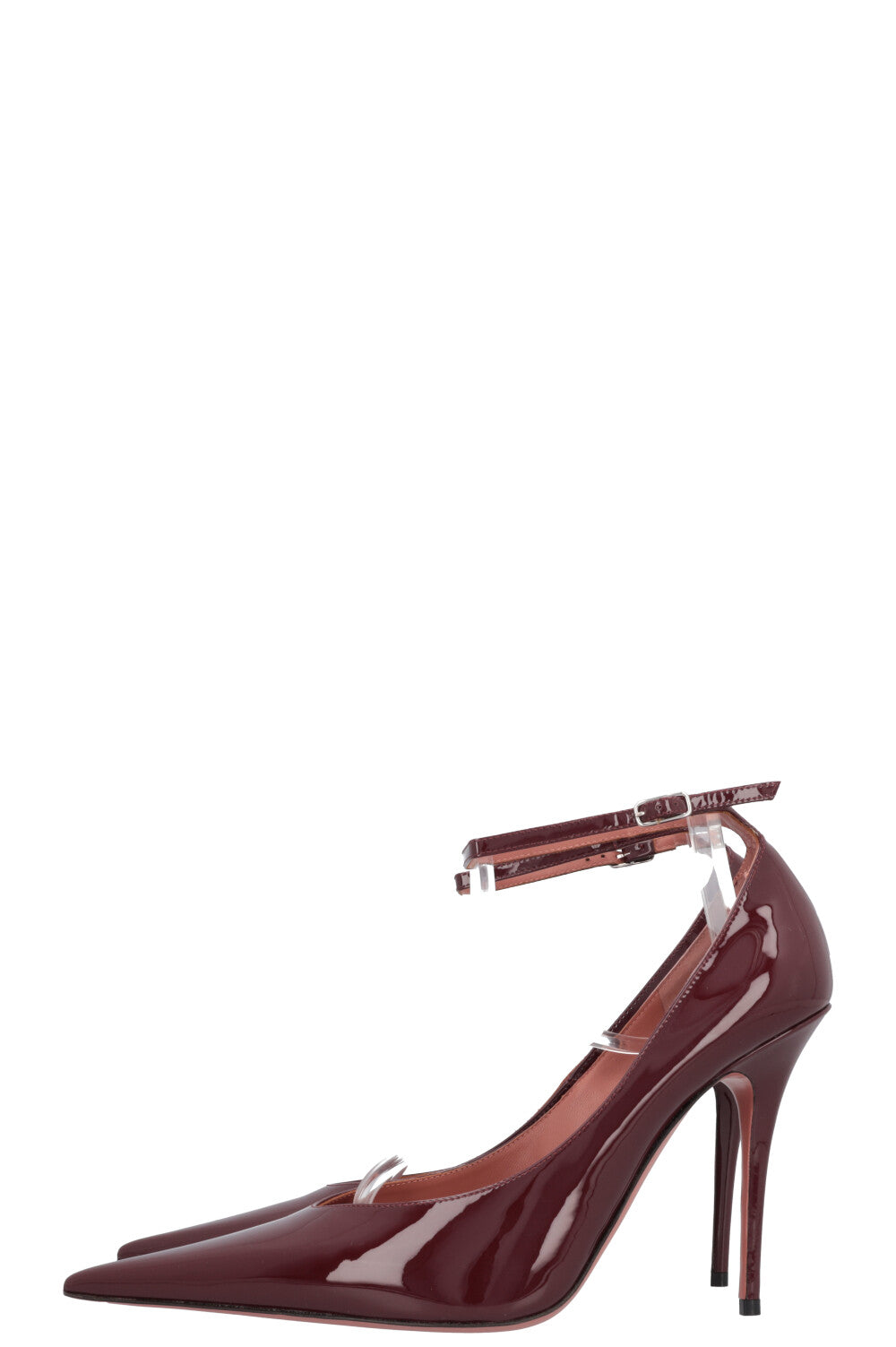 AMINA MUADDI Anok Heels Patent Burgundy