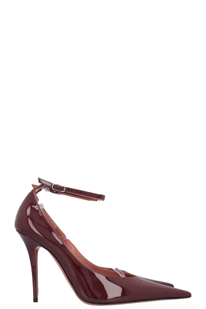 AMINA MUADDI Anok Heels Patent Burgundy