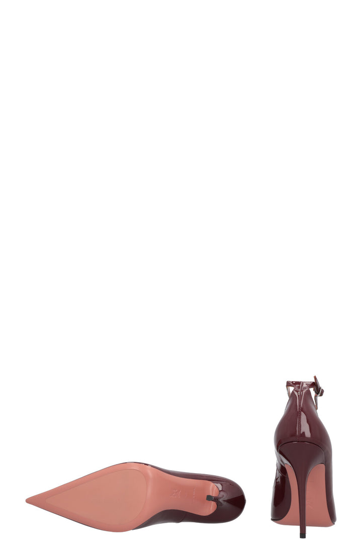 AMINA MUADDI Anok Heels Patent Burgundy