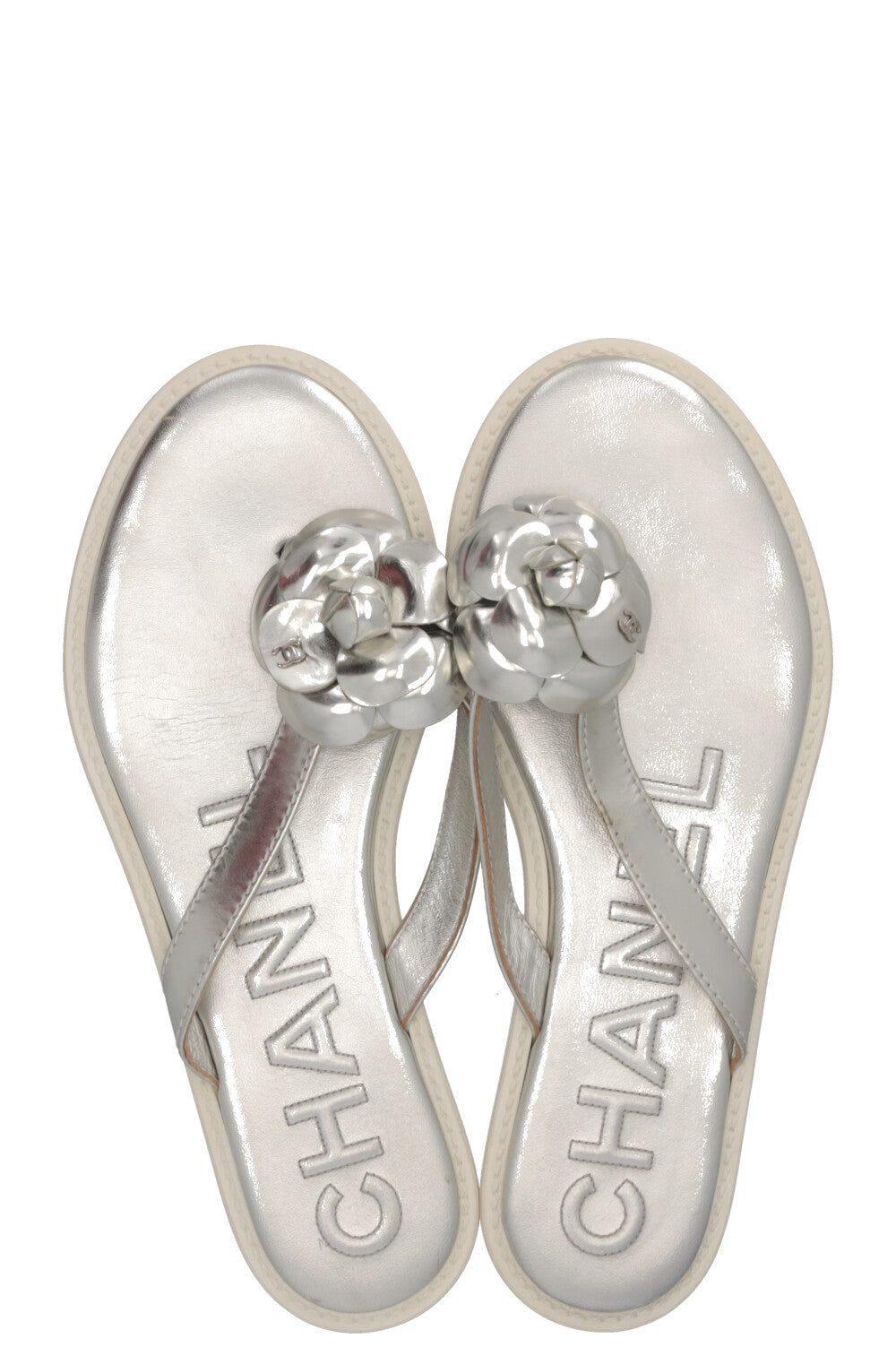 CHANEL Ballerines Camélia Argent