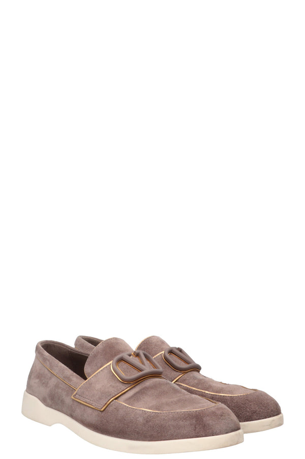 VALENTINO VLogo Loafers Suede Grey