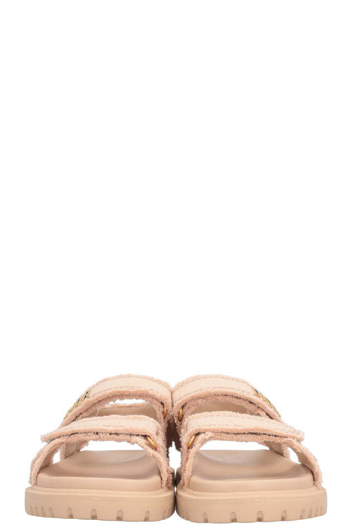 CHRISTIAN DIOR Dioract Flats Canvas Nude