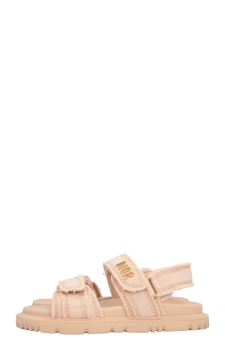 CHRISTIAN DIOR Dioract Flats Canvas Nude