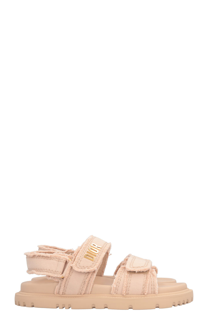 CHRISTIAN DIOR Dioract Flats Canvas Nude
