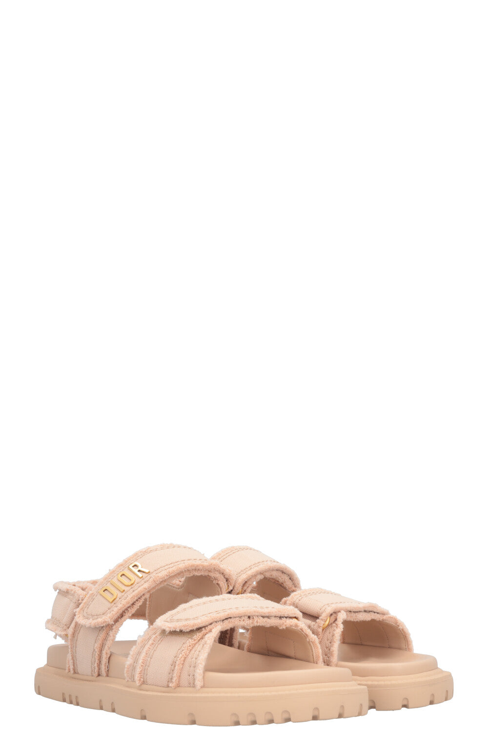 CHRISTIAN DIOR Dioract Flats Canvas Nude