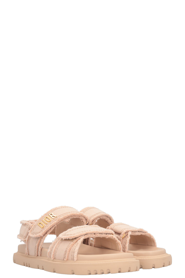 CHRISTIAN DIOR Dioract Flats Canvas Nude