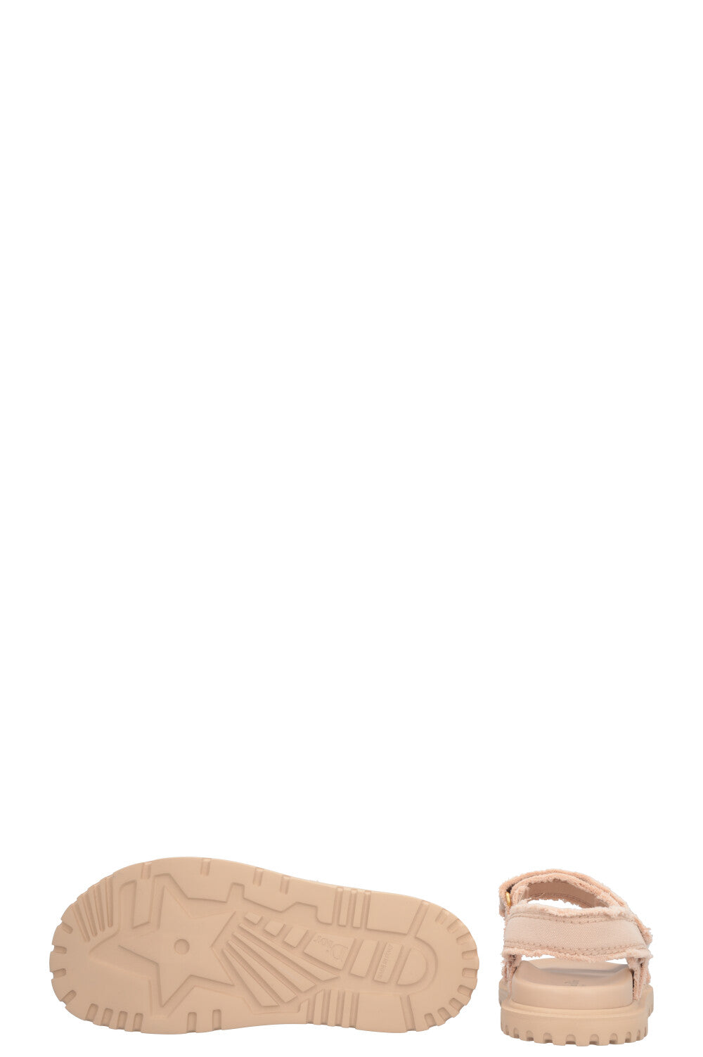 CHRISTIAN DIOR Dioract Flats Canvas Nude