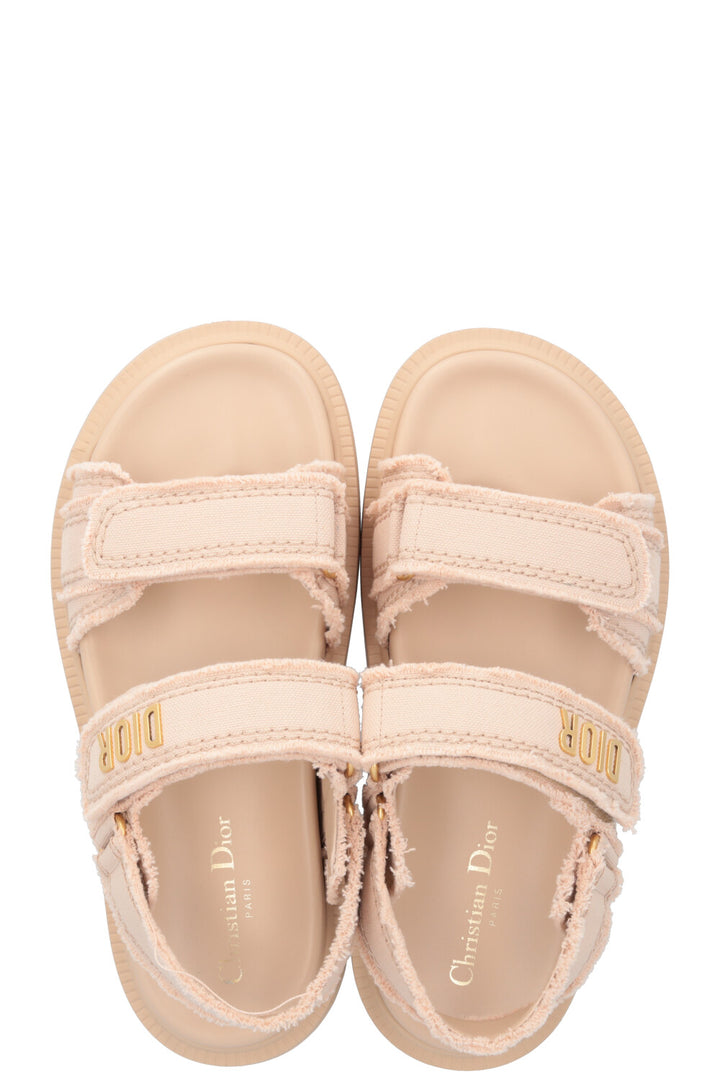 CHRISTIAN DIOR Dioract Flats Canvas Nude