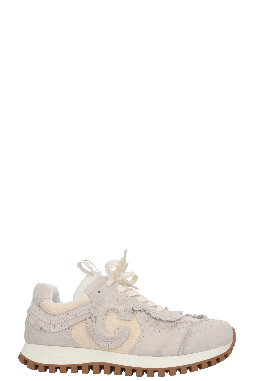 スニーカー C'est Dior Suede Calfskin & Mesh Fringe Sneaker C'est Dior Sneaker Ecru Suede Calfskin and Mesh | DIOR