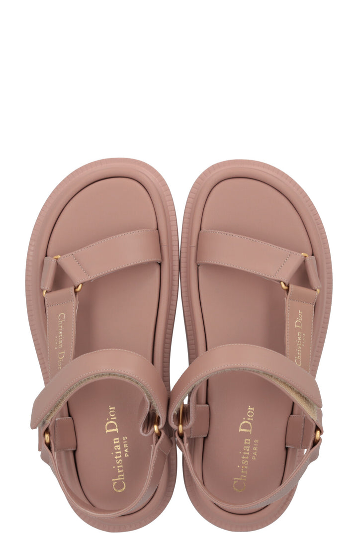 CHRISTIAN DIOR D-Wave Flats Leather Dusty Rose