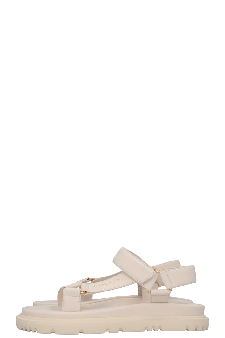 CHRISTIAN DIOR D-Wave Flats Leather White