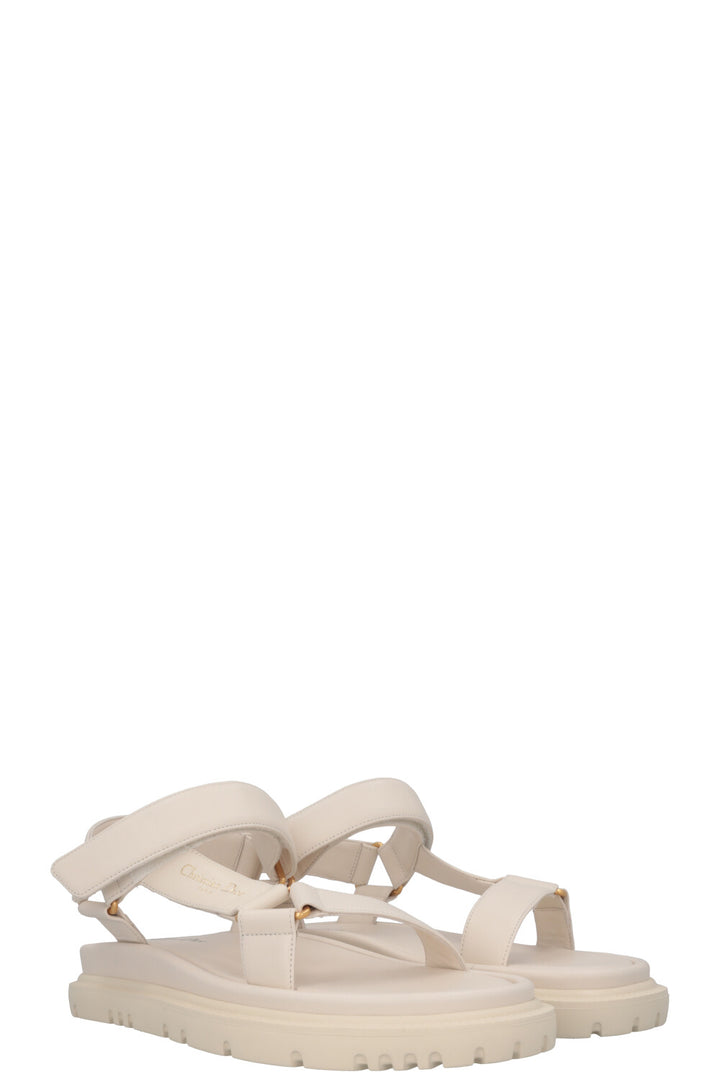 CHRISTIAN DIOR D-Wave Flats Leather White