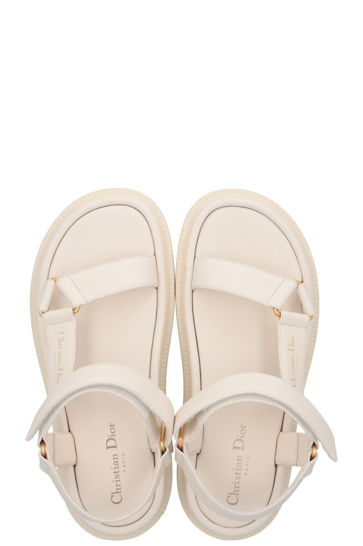 CHRISTIAN DIOR D-Wave Flats Leather White