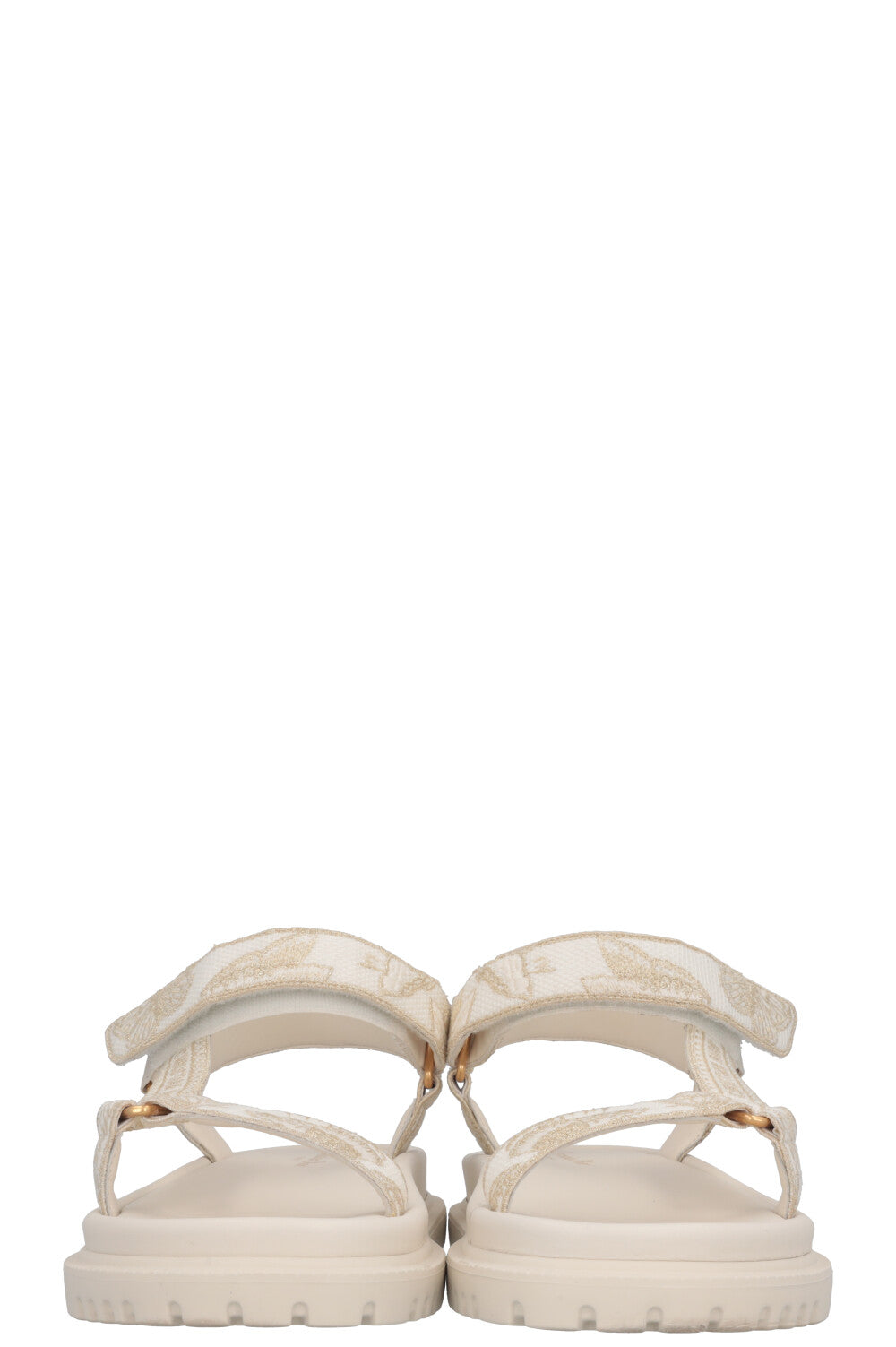 CHRISTIAN DIOR Toile De Jouy D-Wave Flats White Gold