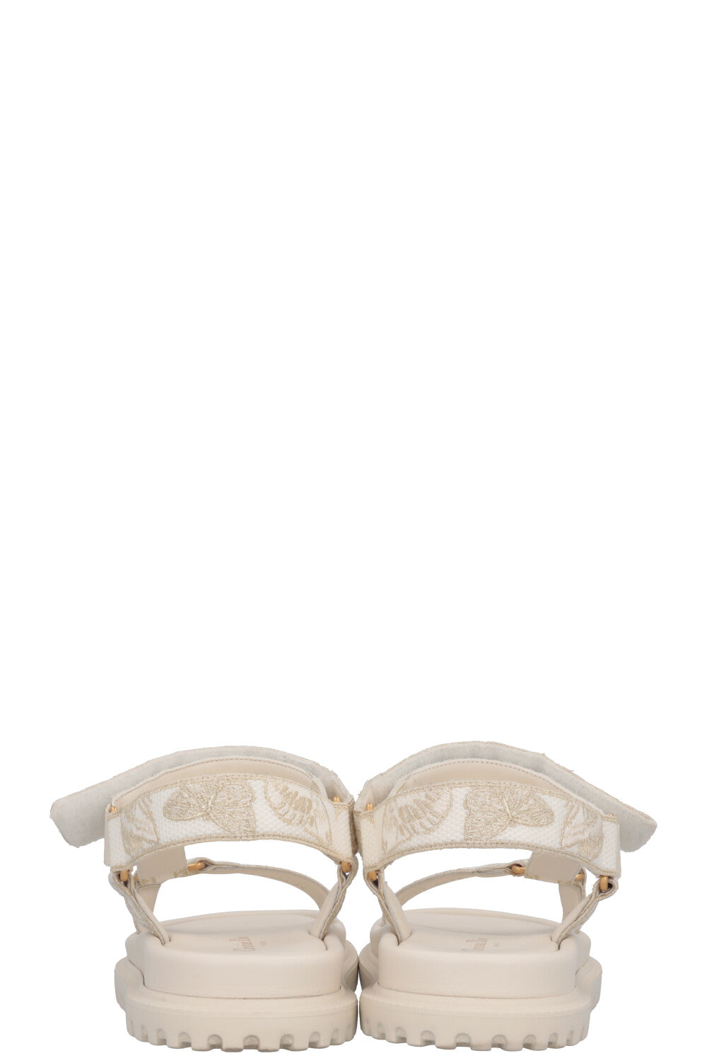 CHRISTIAN DIOR Toile De Jouy D-Wave Flats White Gold
