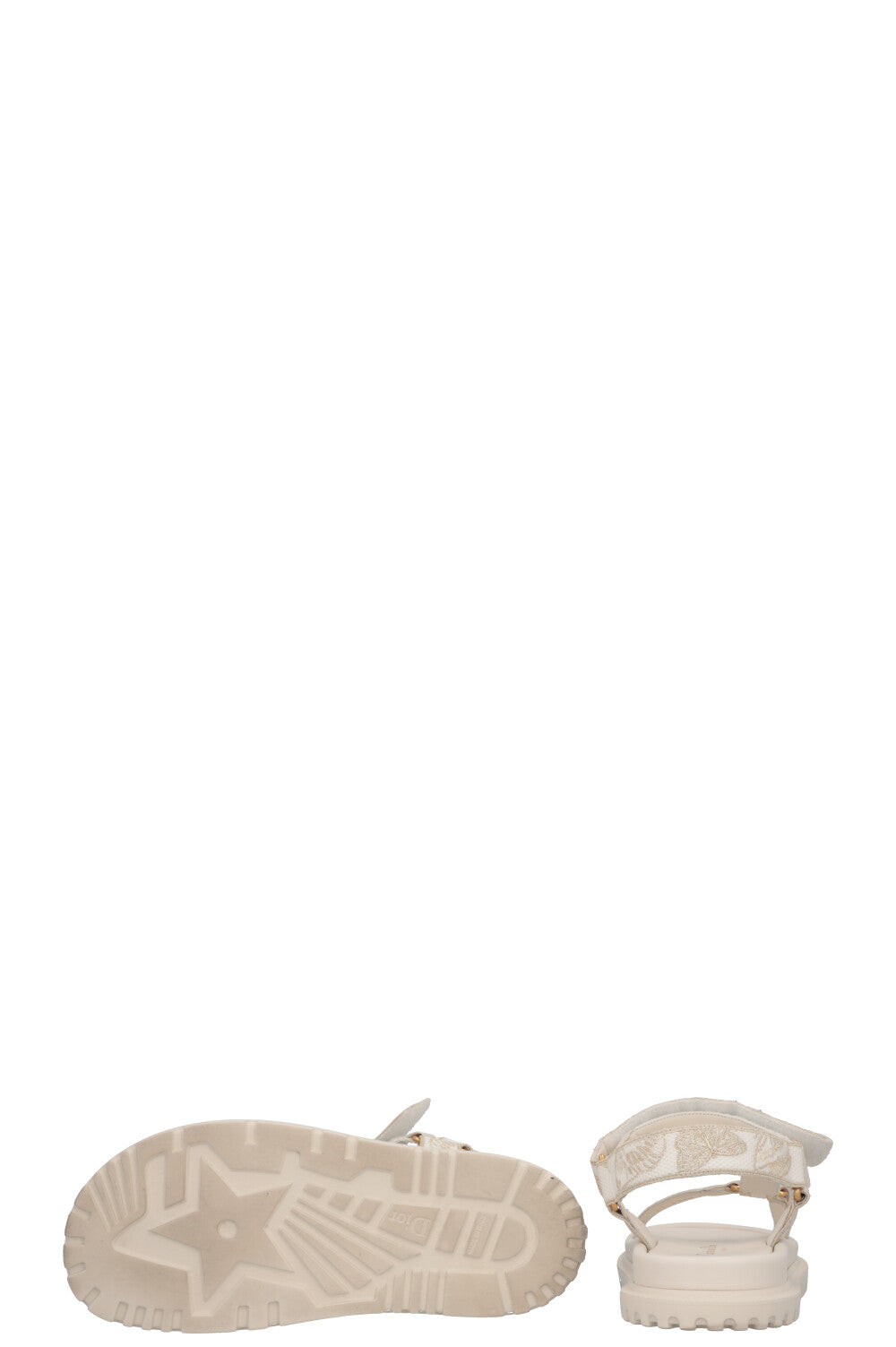 CHRISTIAN DIOR Toile De Jouy D-Wave Flats White Gold