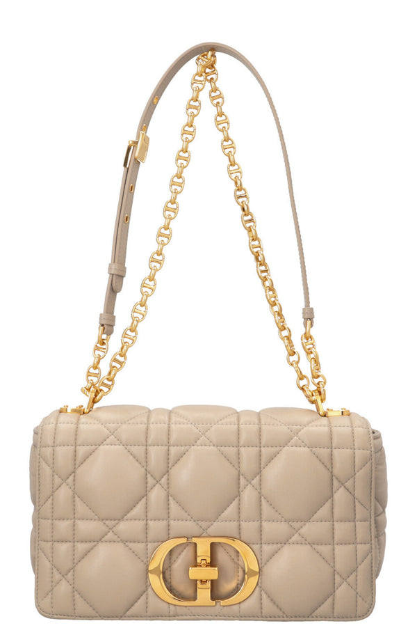 CHRISTIAN DIOR Sac Caro Medium Cuir Beige