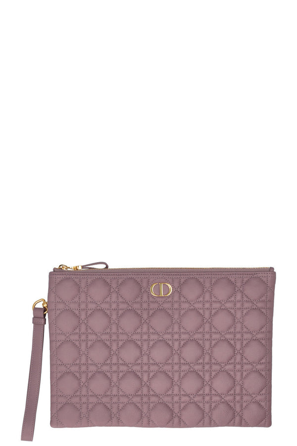 CHRISTIAN DIOR Caro Daily Pouch Large Leather Purple