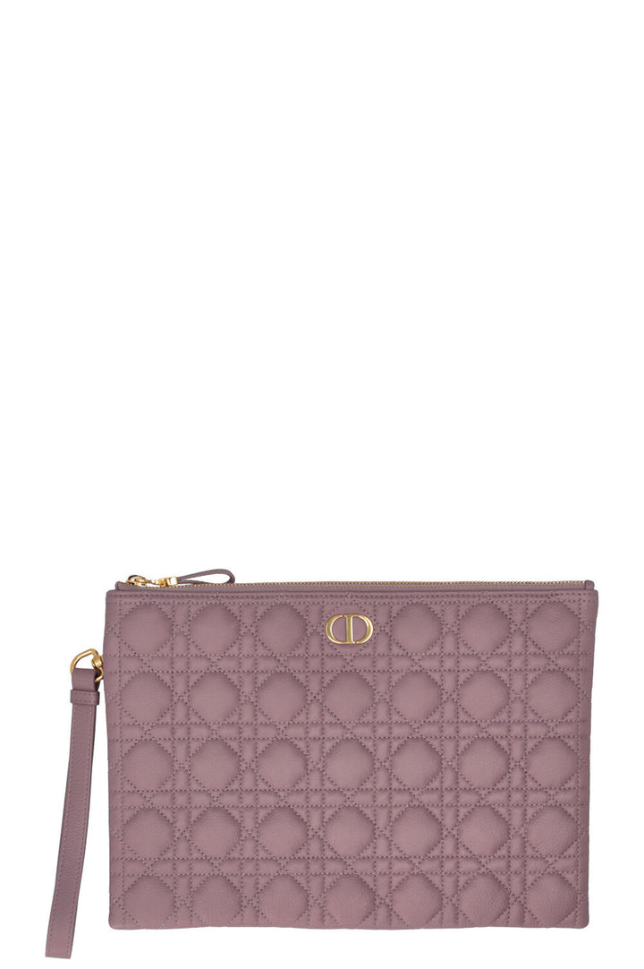CHRISTIAN DIOR Caro Daily Pouch Large Leather Purple