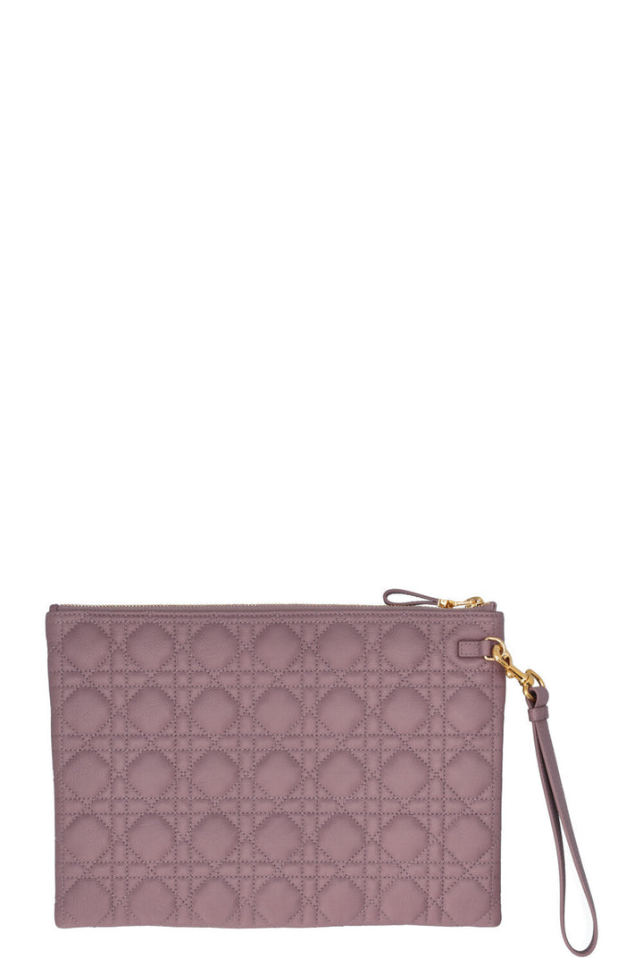 CHRISTIAN DIOR Caro Daily Pouch Large Leather Purple
