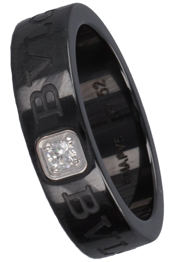 BVLGARI Ring Ceramic Diamond 18k White Gold