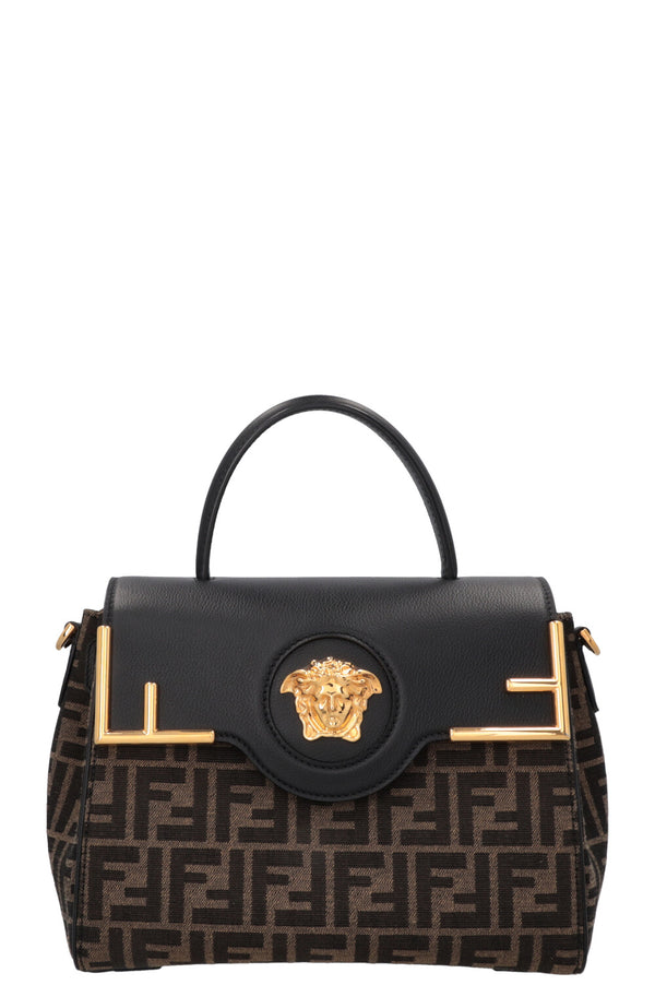 VERSACE x Fendi Fendace La Medusa Medium Hand Bag Canvas