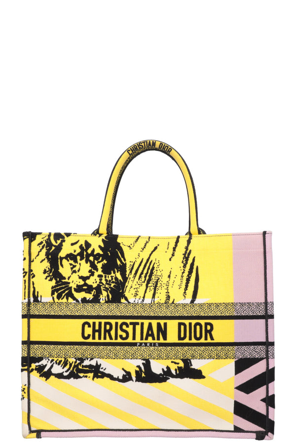Sac cabas moyen format CHRISTIAN DIOR Jaune Violet