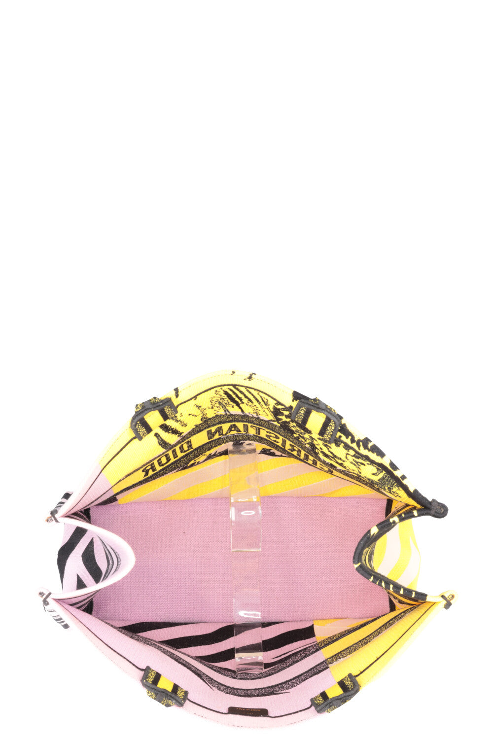 CHRISTIAN DIOR Medium Book Tote Yellow Purple