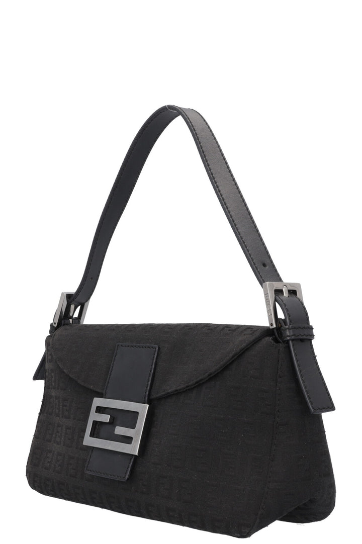 Sac à bandoulière baguette imprimé Zucca FENDI en toile noire