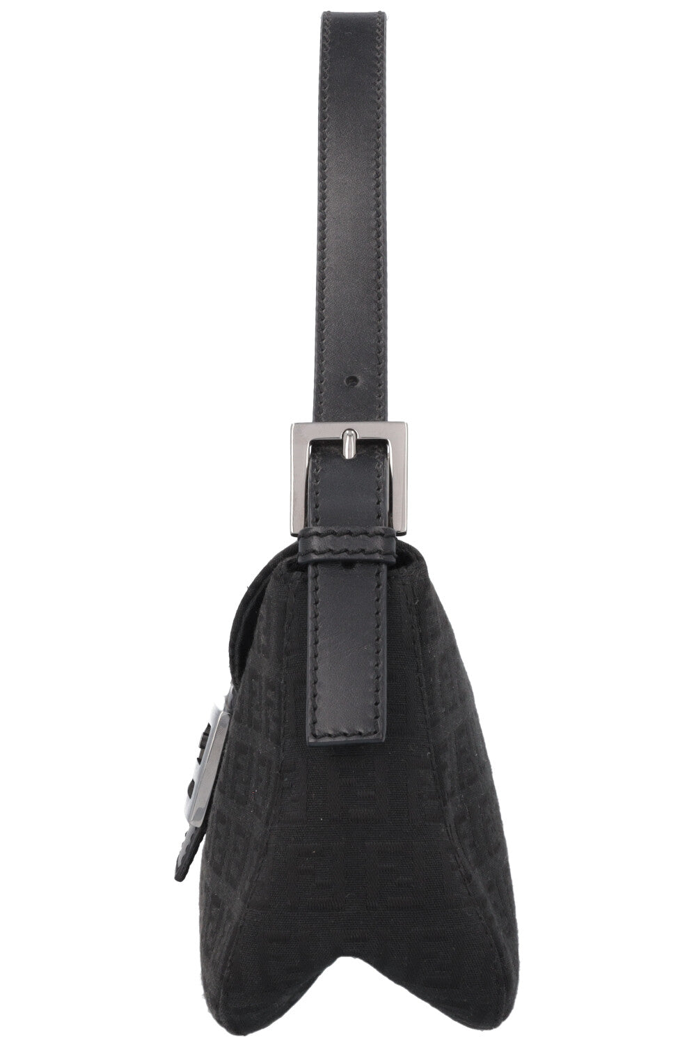 Sac à bandoulière baguette imprimé Zucca FENDI en toile noire