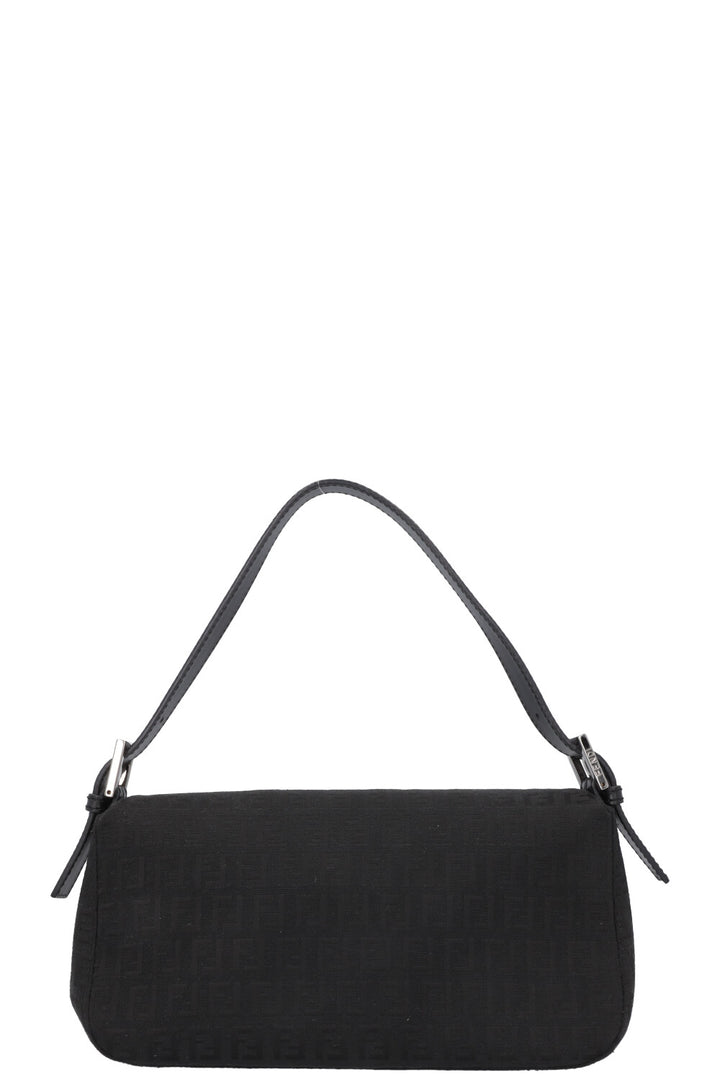Sac à bandoulière baguette imprimé Zucca FENDI en toile noire