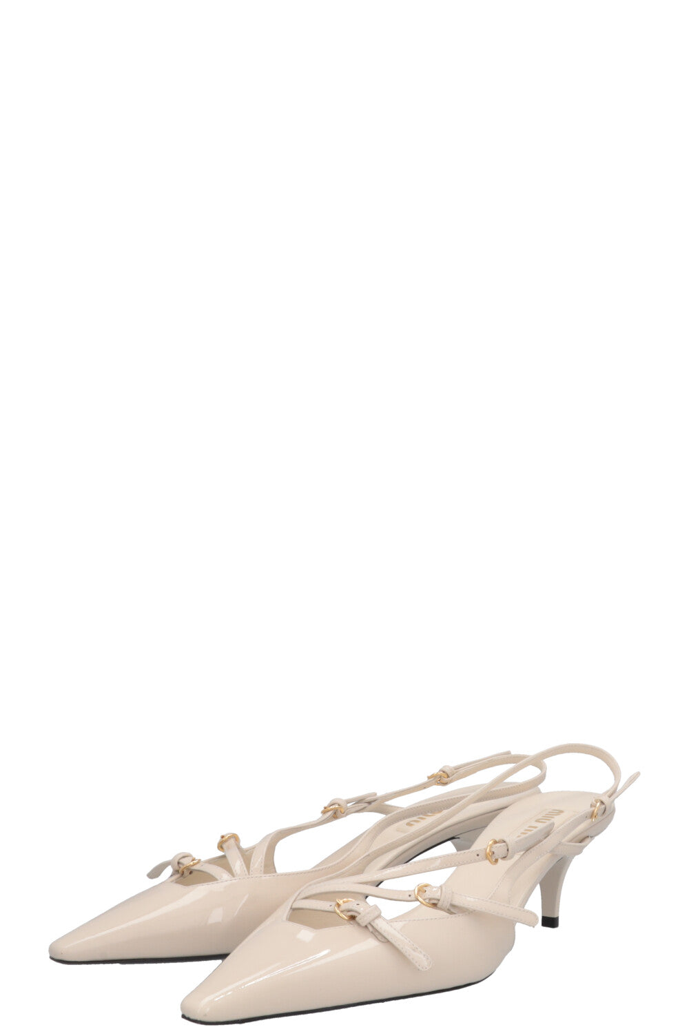 MIUMIU Slingback Pumps Patent Ivory