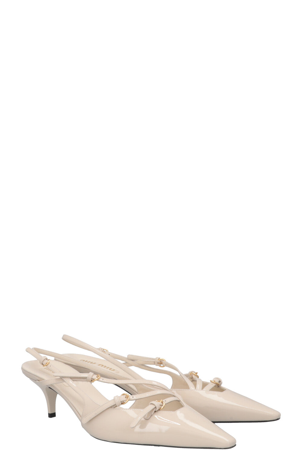 MIUMIU Slingback Pumps Patent Ivory