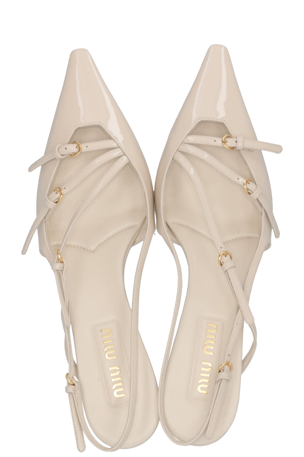 MIUMIU Slingback Pumps Patent Ivory