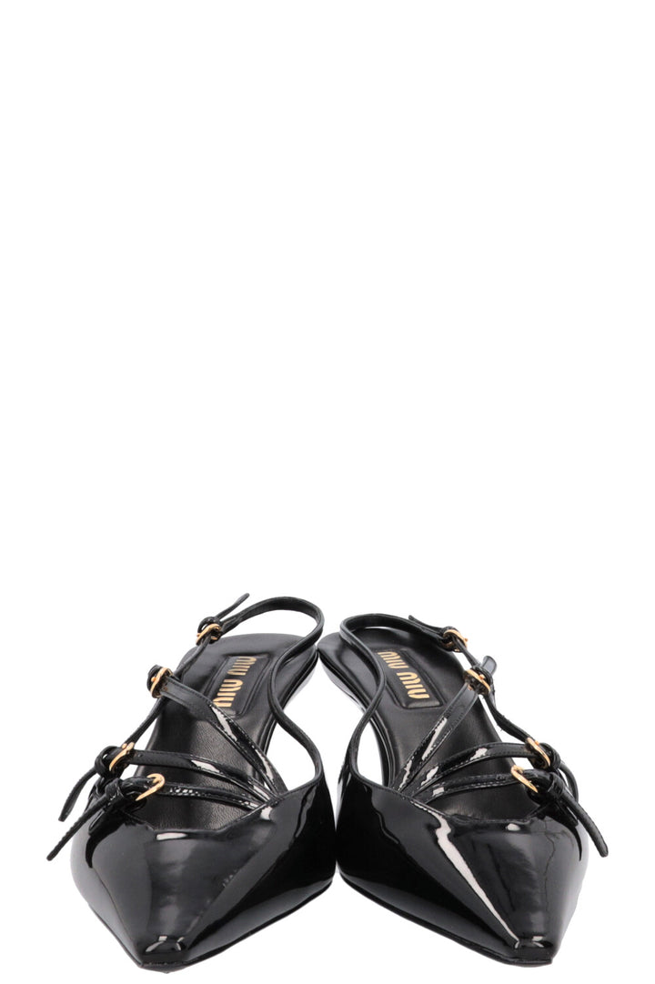 MIUMIU Slingback Pumps Patent Black