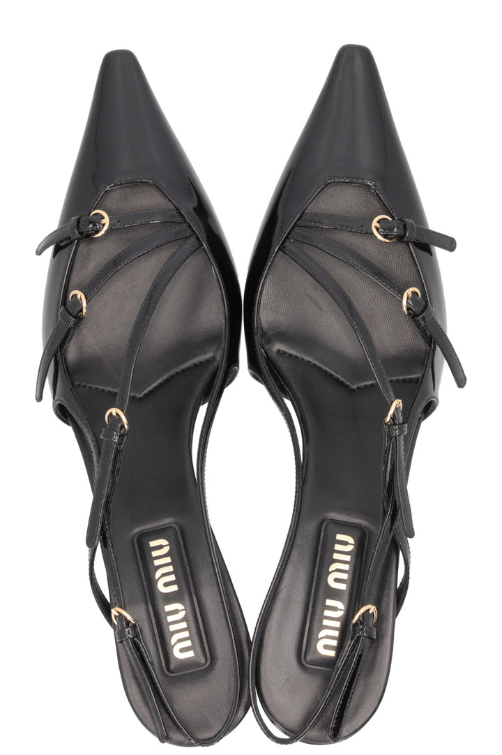 MIUMIU Slingback Pumps Patent Black