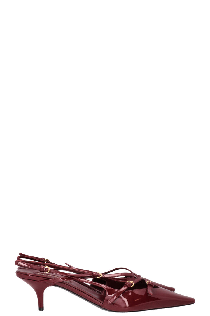MIUMIU Slingback Pumps Patent Bordeaux