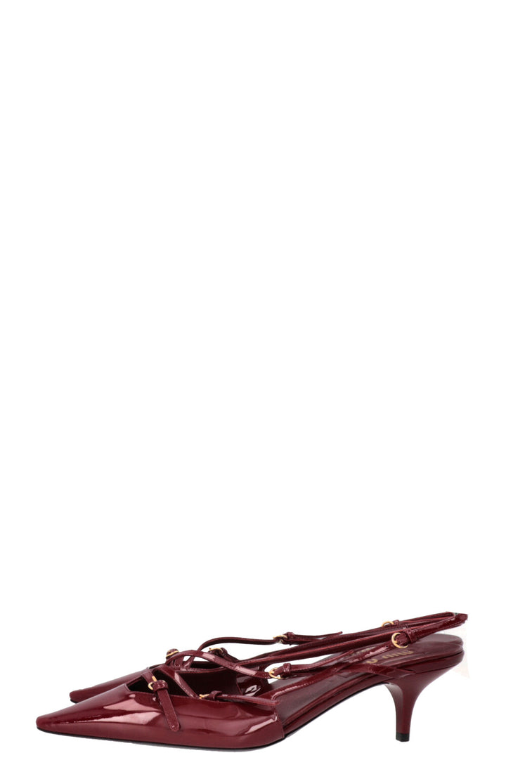 MIUMIU Slingback Pumps Patent Bordeaux