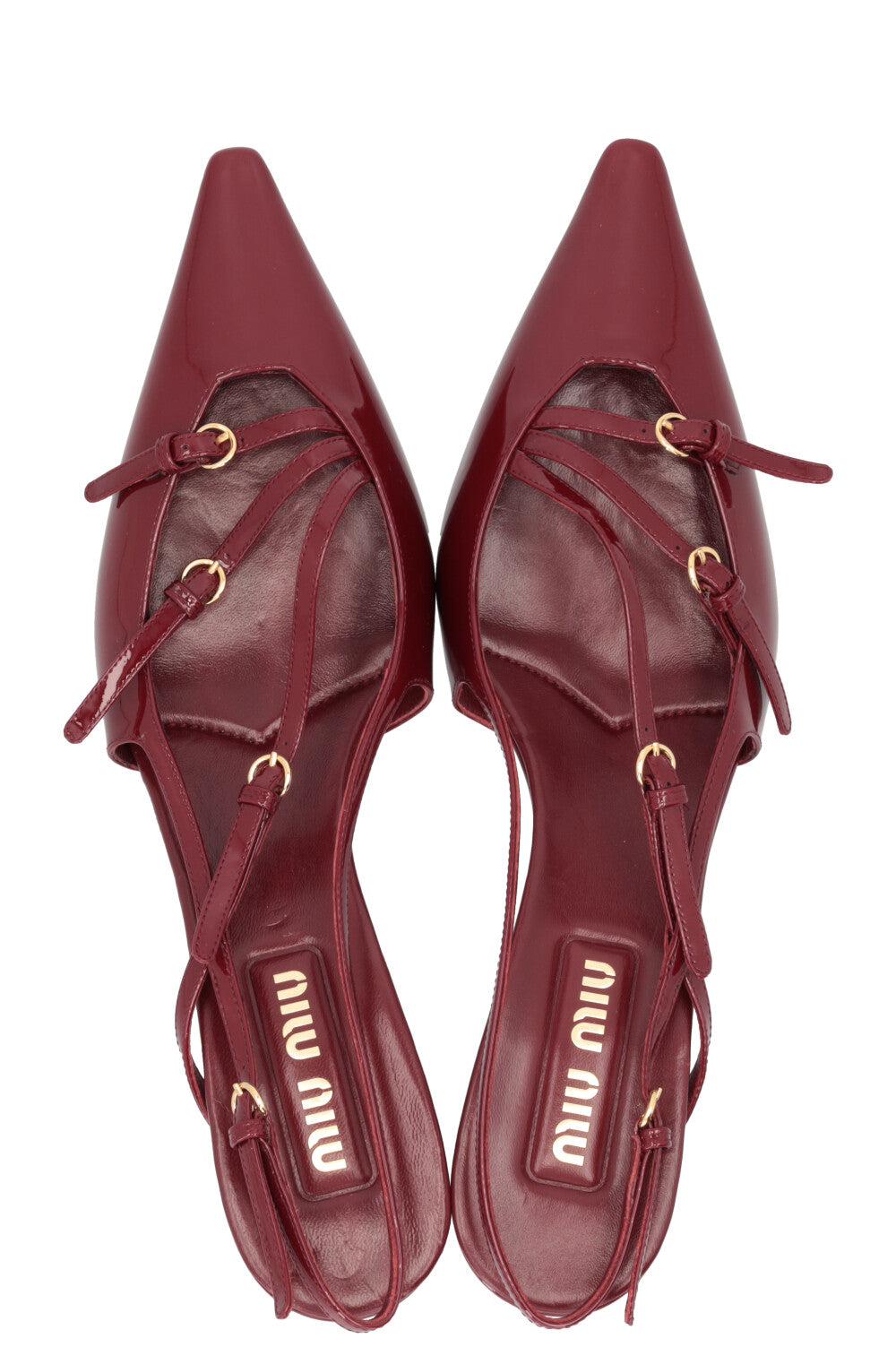 MIUMIU Slingback Pumps Patent Bordeaux