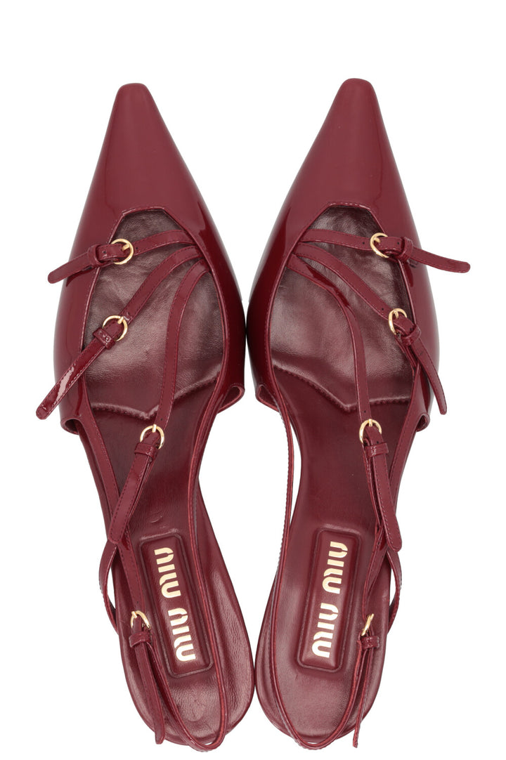 MIUMIU Slingback Pumps Patent Bordeaux