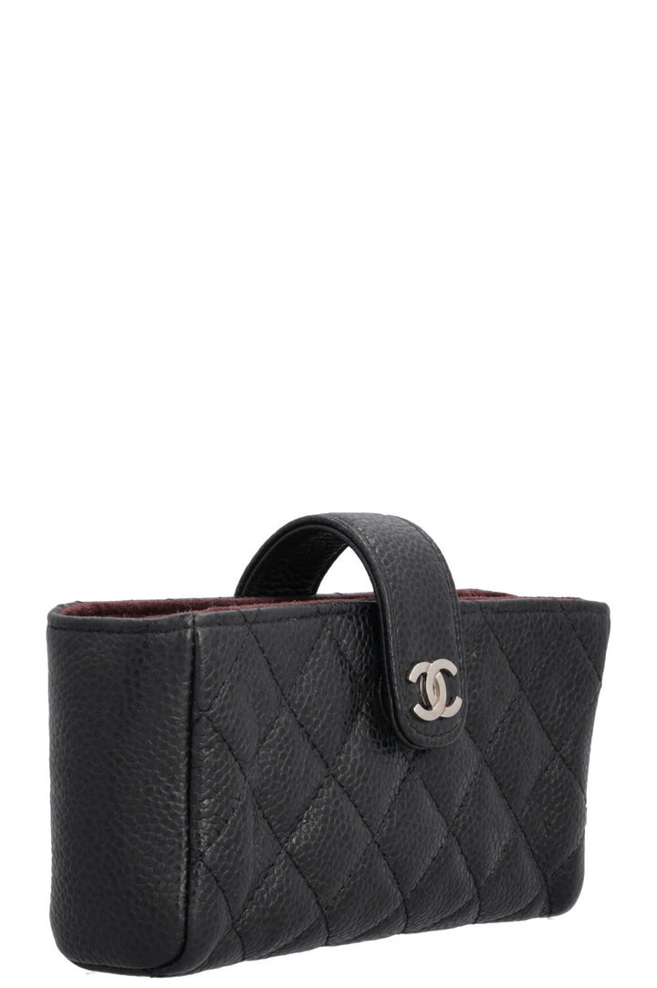 CHANEL Small Caviar Zip Pochette Black
