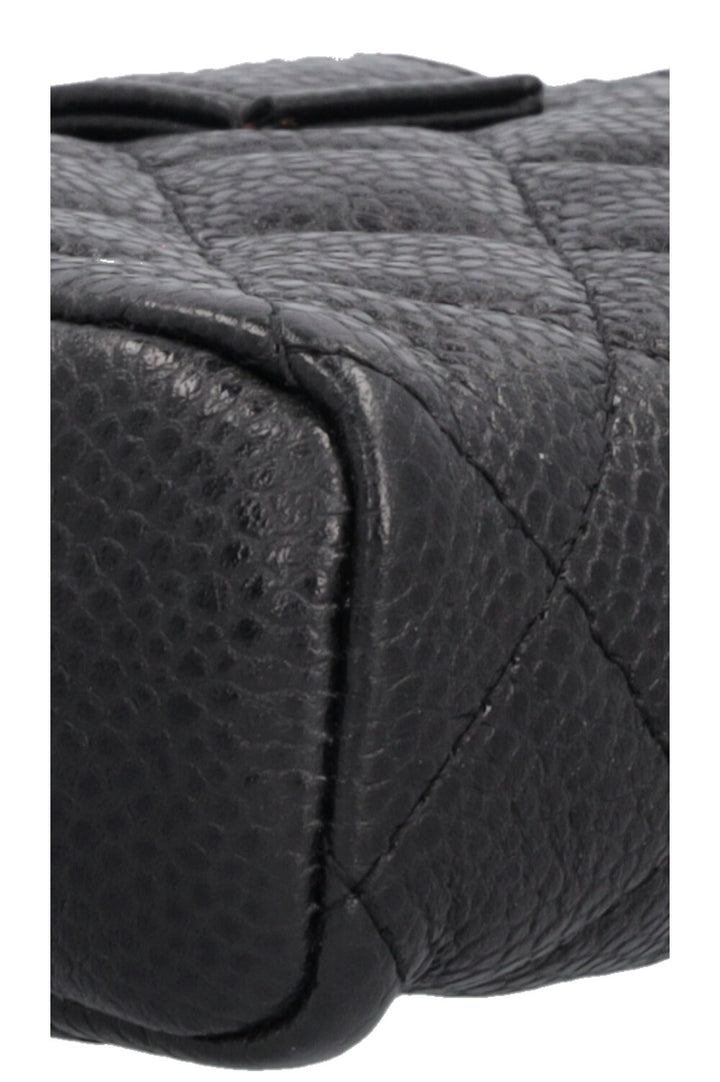 CHANEL Small Caviar Zip Pochette Black
