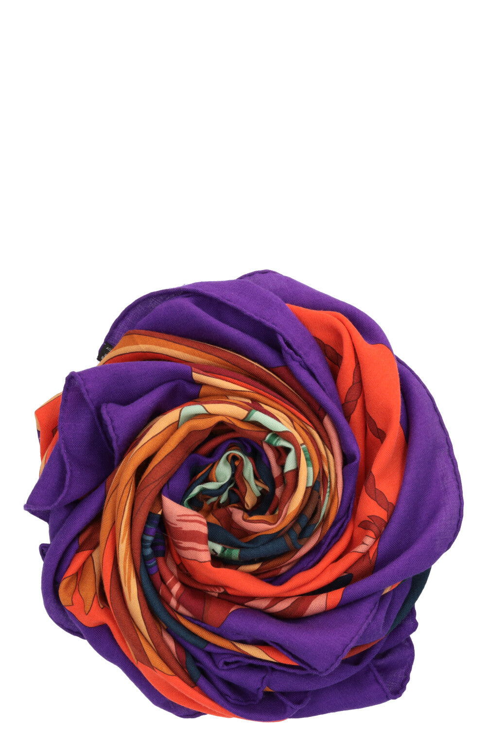 HERMÈS Scarf 140 Cashmere Cuirs de Desert Prplr
