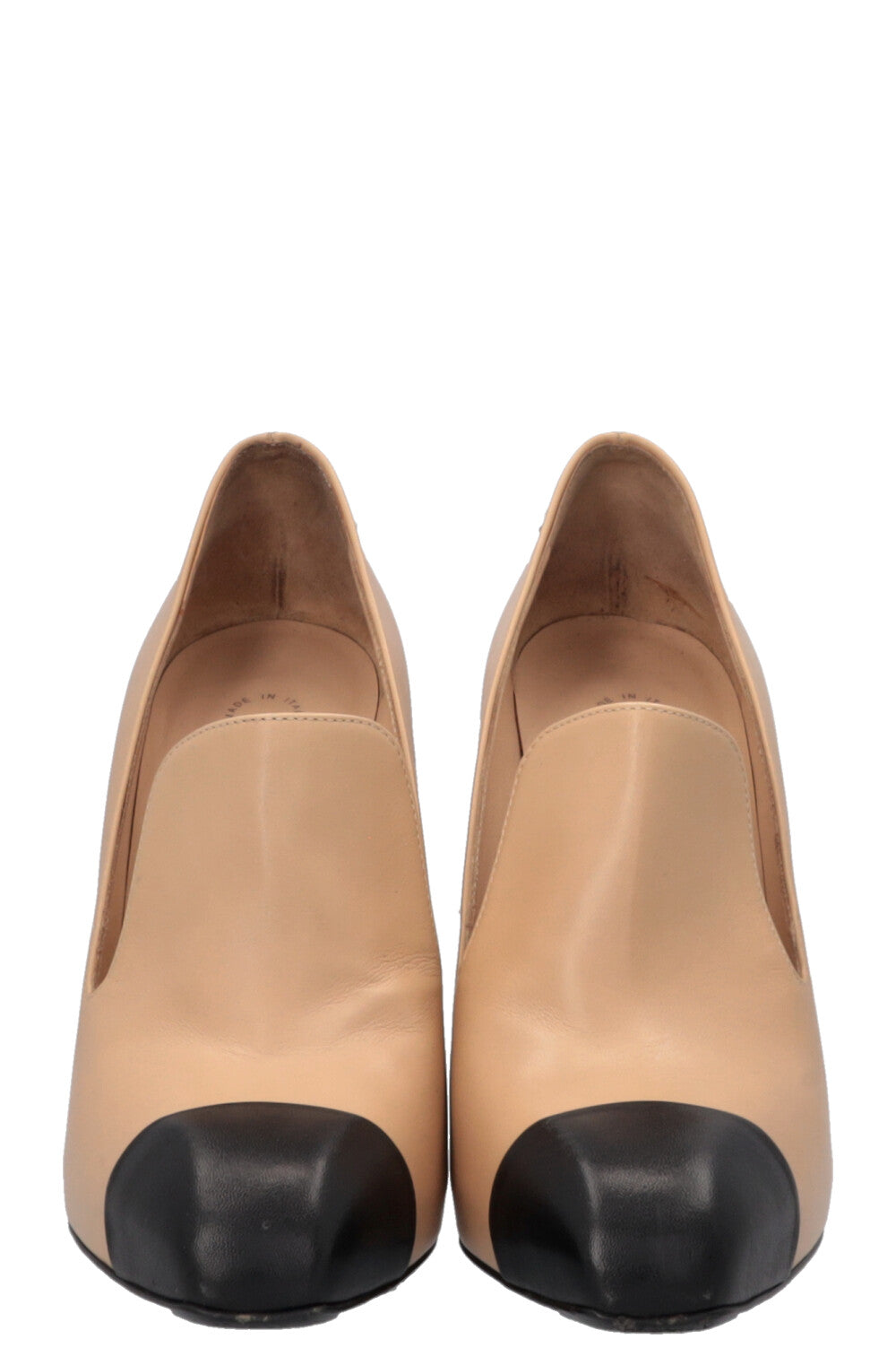 CHANEL Interlocking CC Shaft Heels Beige