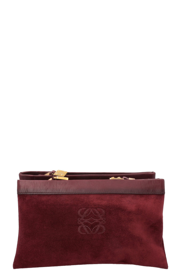 Pochette zippée Anagram en daim rouge de LOEWE